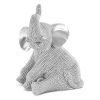 Figurka ceramiczna Eldo srebrna 10 X 7 X 13 CM – uroczy miś z różą