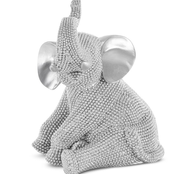 Figurka ceramiczna Eldo srebrna 14 x 12 x 18 cm – doda blasku wnętrzu
