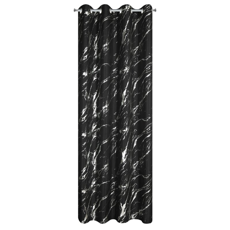 Zasłona gotowa LANI czarna 140 X 250 CM – modny wzór marmuru