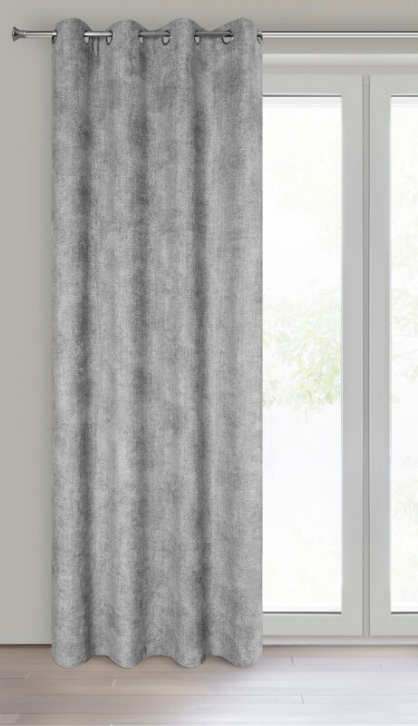 Zasłona gotowa Aleta popielata 135 x 250 cm – zaciemniająca sypialnię