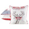 Poszewka świąteczna biała 45 x 45 cm – welwetowa i elegancka
