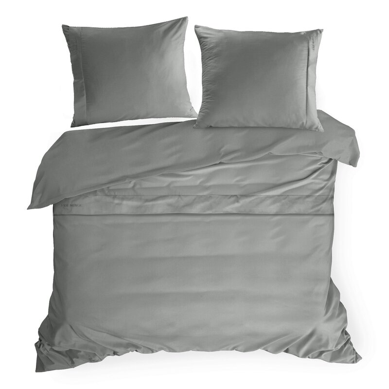 Pościel makosatynowa Eva Minge Elegant1C stalowa 160 X 200 cm – miękka i gładka