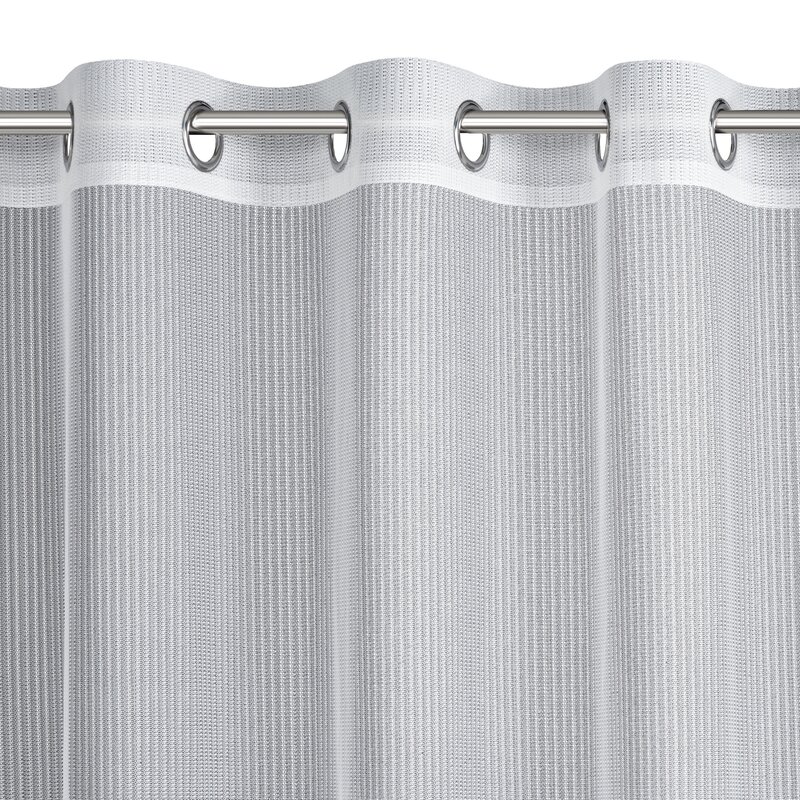 Firana gotowa Sadie biała 300 x 150 cm – zdobiona koronką