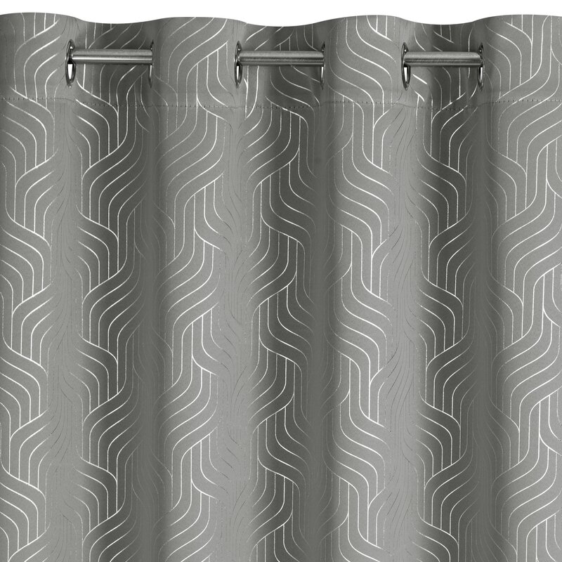 Zasłona gotowa Oleta srebrna 140 X 250 cm – zaciemniająca z blaskiem