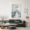 Obraz ręcznie malowany Pejzaż zimowy szary 80 X 120 CM – wprowadzający spokój