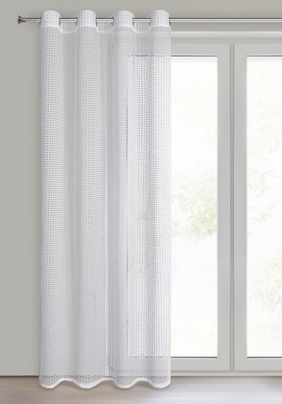 Firana gotowa siatka biała 140 x 250 cm – rozprasza światło