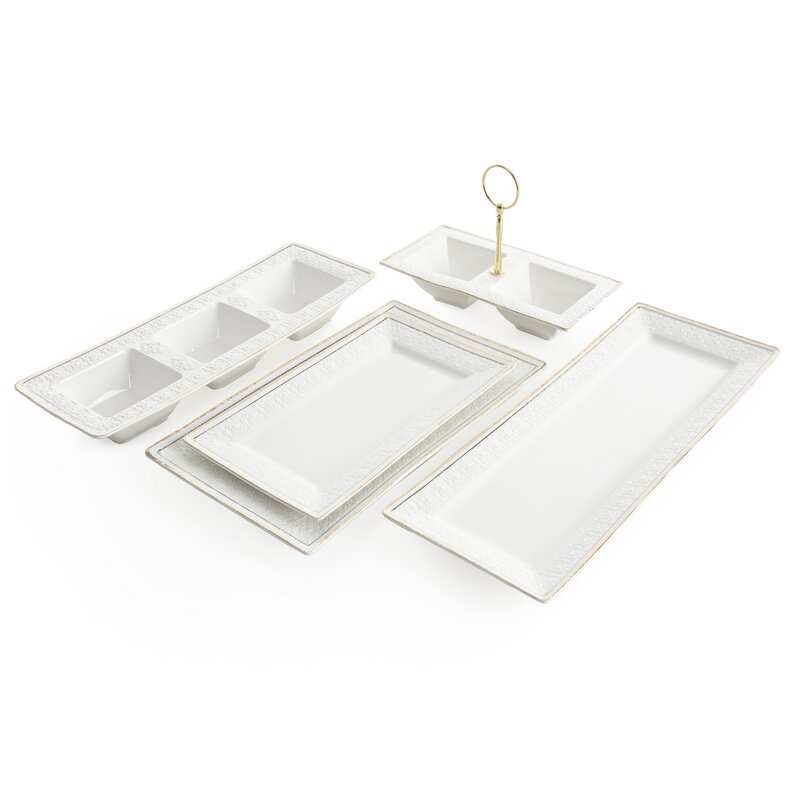 Patera ceramiczna Olivia biała 39 x 15 x 3 cm – idealna na przekąski