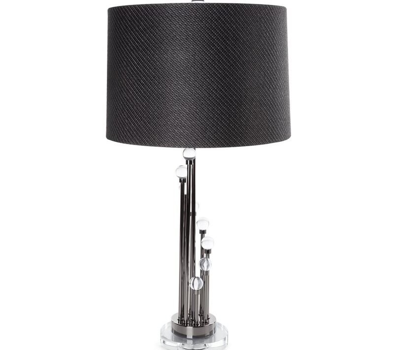 Lampa stołowa Isla grafitowa O 38 x 75 cm – tworzy przytulny klimat