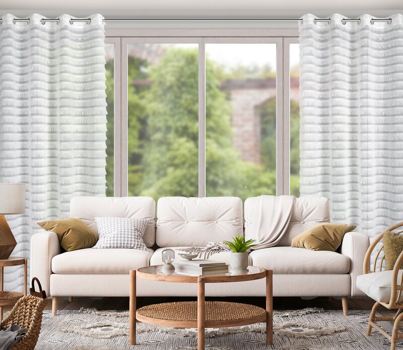 Firana gotowa DANA 1 biała 140 X 250 cm – z falistym wzorem