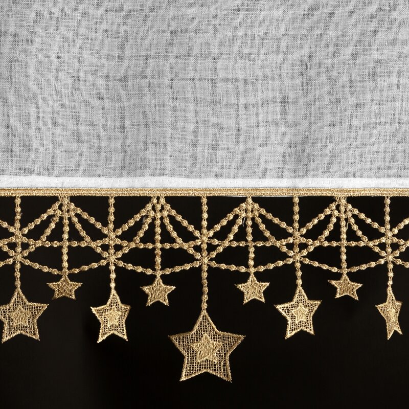 Zasłona świąteczna BIAŁA 150x90 cm – gotowa do zawieszenia