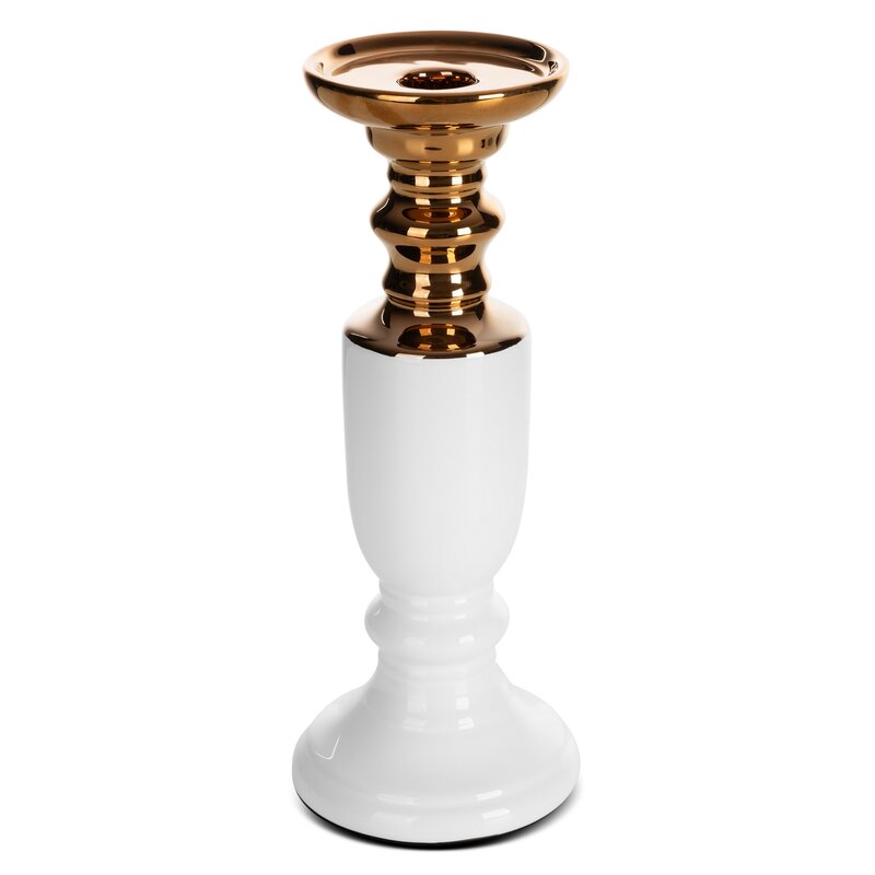 Świecznik ceramiczny Lari biały O 10 x 26 cm – do eleganckich wnętrz