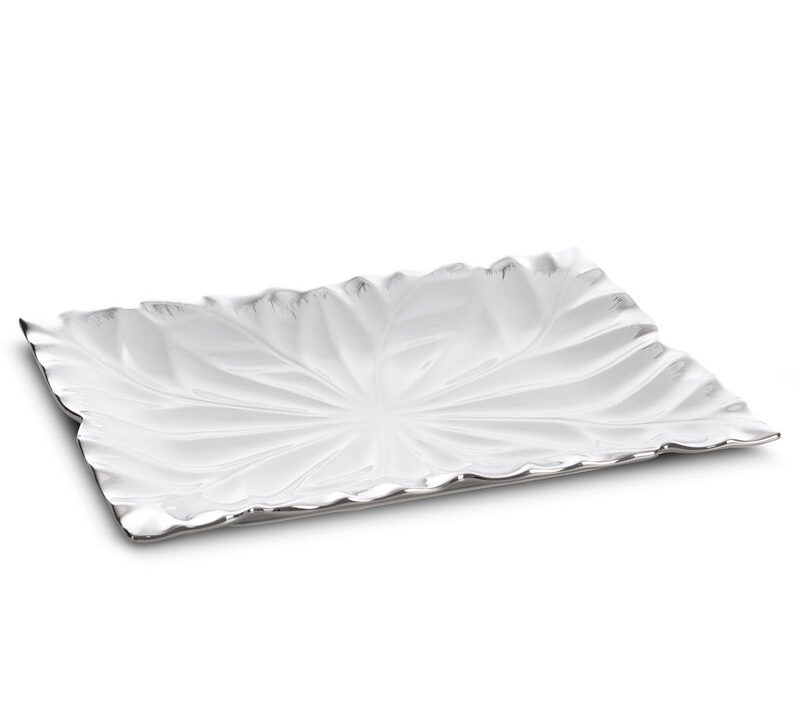 Patera dekoracyjna Nira biała 35 X 26 X 3 cm – na owoce i ozdoby