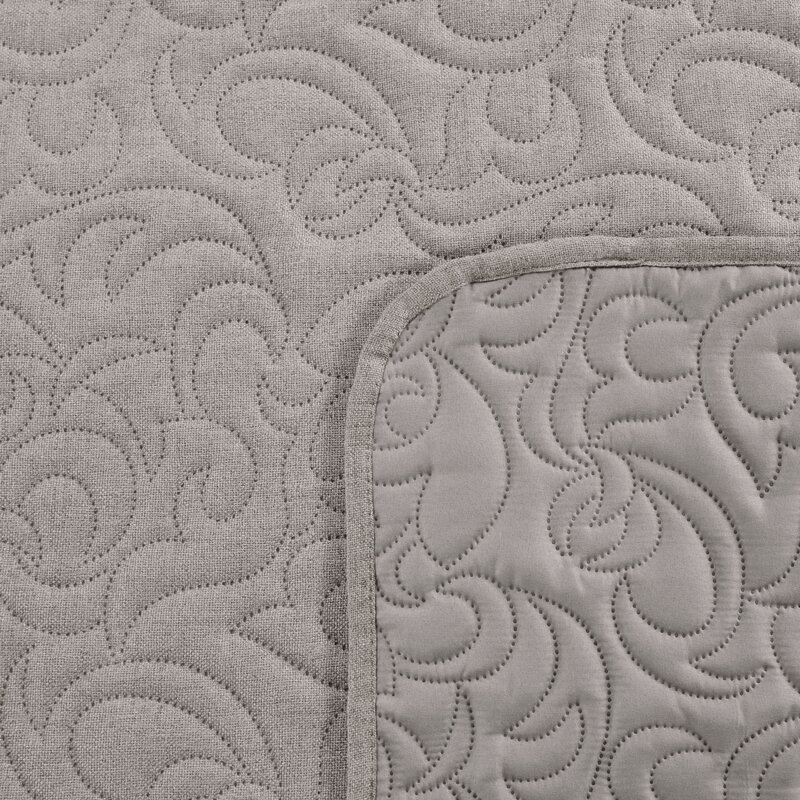 Narzuta len popielata 200 x 220 cm – dodaje przytulności
