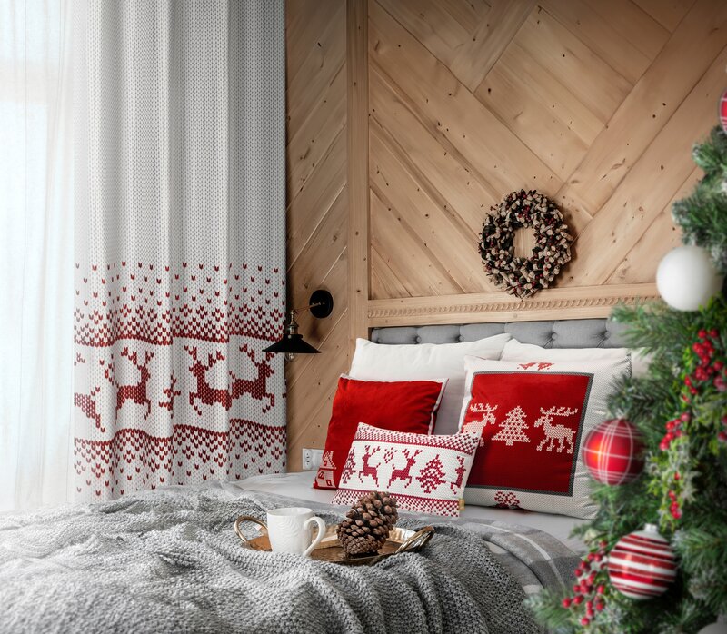 ZASŁONA ŚWIATECZNA NOEL01 140 X 250 CM BIAŁY