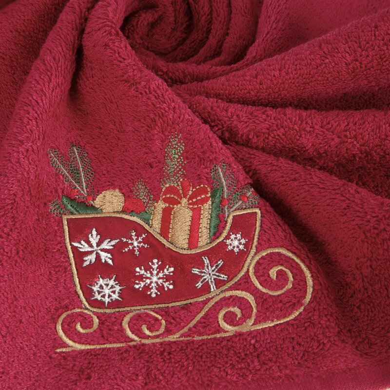 RĘCZNIK ŚWIATECZNY SANTA24 70 X 140 CM CZERWONY