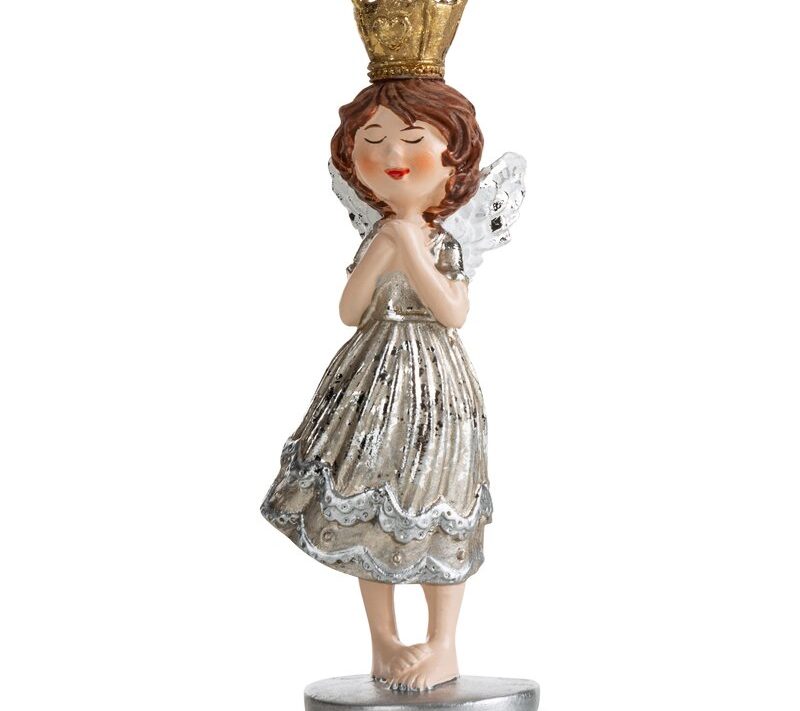 Figurka bożonarodzeniowa srebrna 4 x 4 x 11 cm – idealna dekoracja