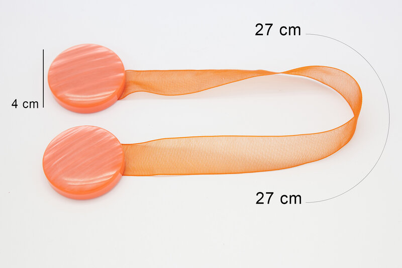 Upinacz magnetyczny dekoracyjny pomarańczowy 27 cm – szybkie upięcie firan