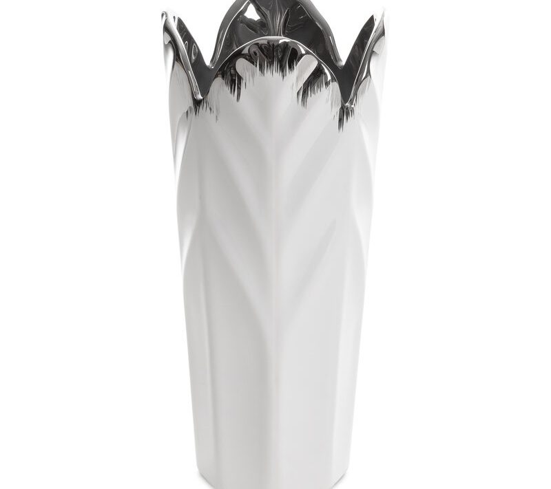 Wazon ceramiczny Nira (01) biały O 13 X 28 CM – na kwiaty i ozdoba