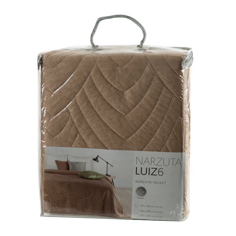 Narzuta velvet jasnobrązowa 220 x 240 cm – doda przytulności