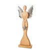 Figurka świąteczna brązowa 12 x 5 x 21 cm – drewniana dekoracja
