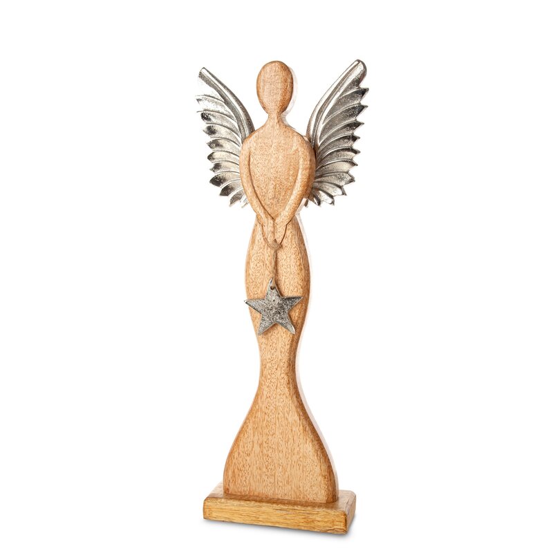 Figurka świąteczna brązowa 19 x 7 x 47 cm – dekoracja z drewna