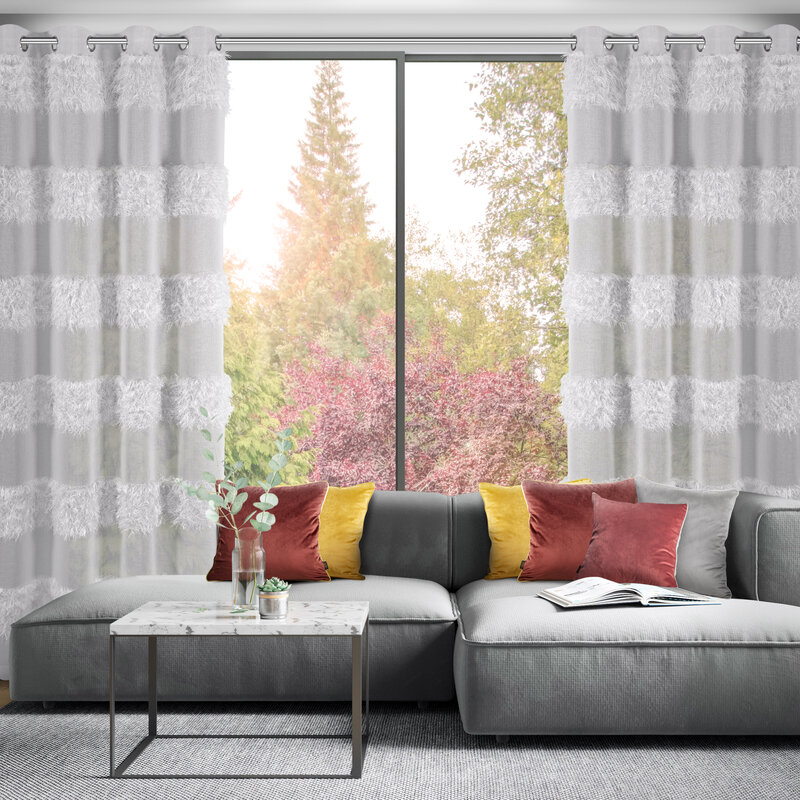 Firana gotowa Margaret srebrny 140 x 250 cm – rozświetla wnętrze