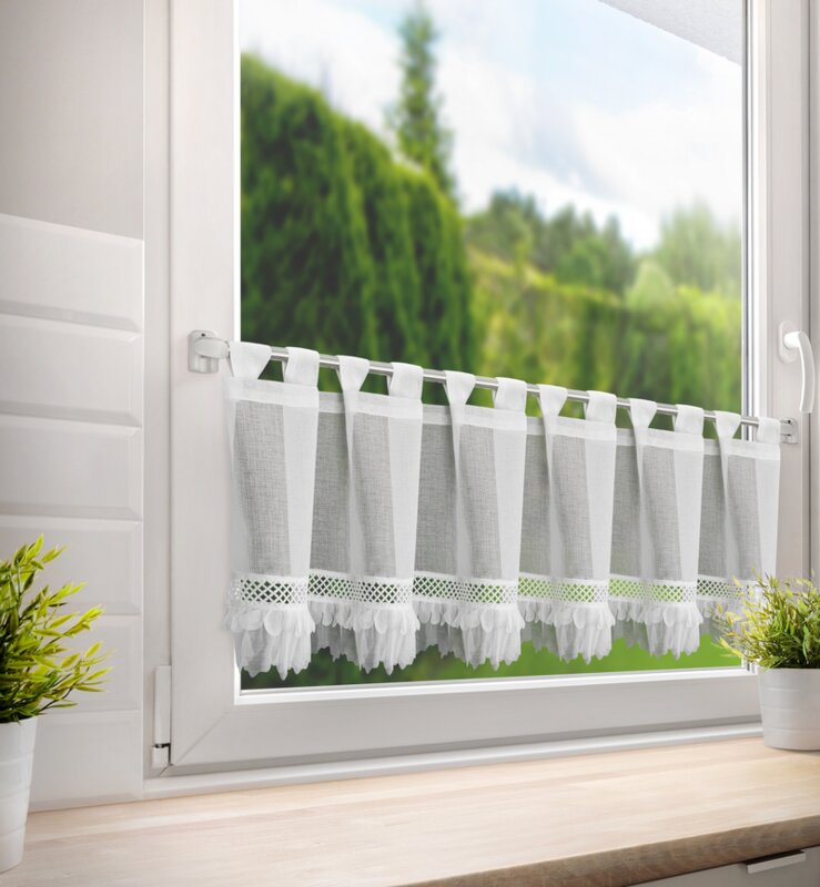 Firana gotowa Katrin biała 150 x 40 cm – rozjaśnia wnętrze