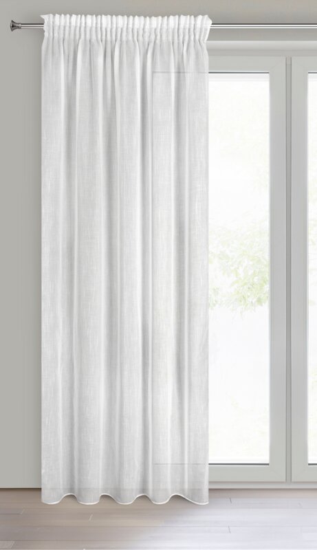 Firana gotowa deszczyk biała 140 x 270 cm – rozświetla wnętrze