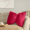 Poszewka velvet kokarda bordowa 45 x 55 cm – miękka i stylowa