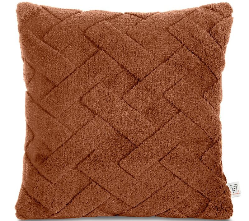 Poszewka DESIGN91 ceglasta 45 x 45 cm – doda ciepła wnętrzu