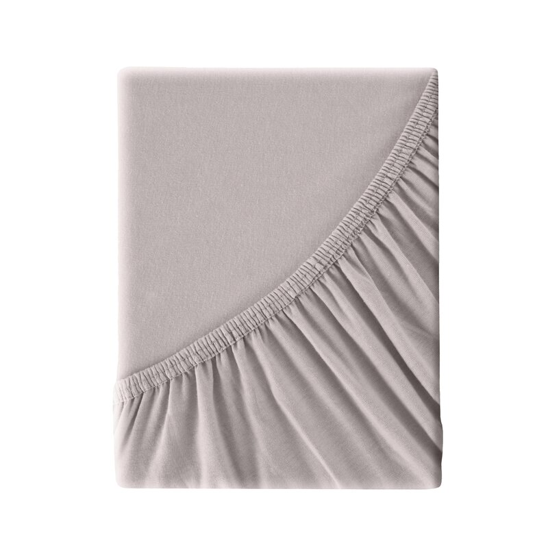 Prześcieradło jerseyowe jasnoszare 180 x 200 x 30 cm – miękkie i trwałe
