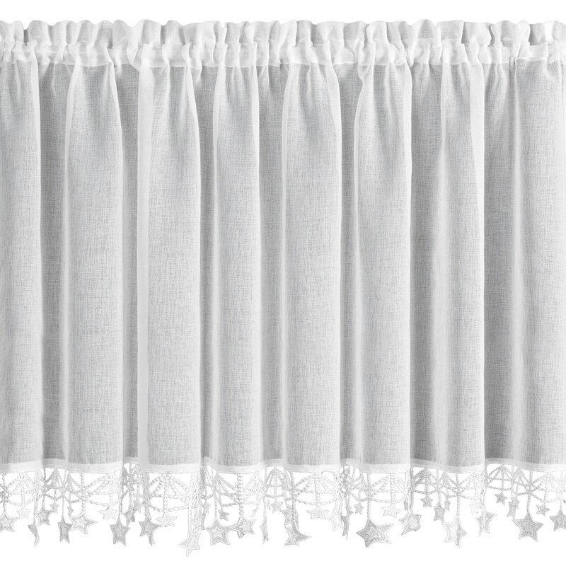 Zasłona bożonarodzeniowa SW/XMAS biała 90X150 cm – gotowa do zawieszenia