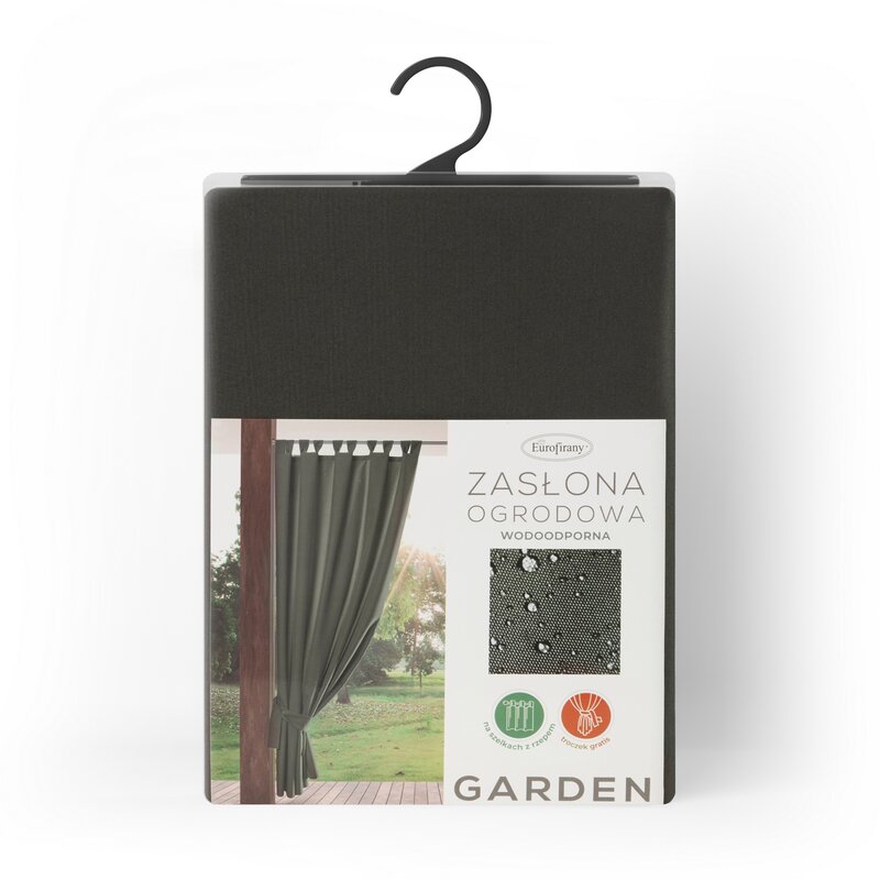 Zasłona gotowa Garden na szelkach grafitowa 155 X 220 cm – chroni przed słońcem