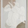 Obraz ręcznie malowany Złote Liście szary 50 X 70 cm – z subtelnym blaskiem
