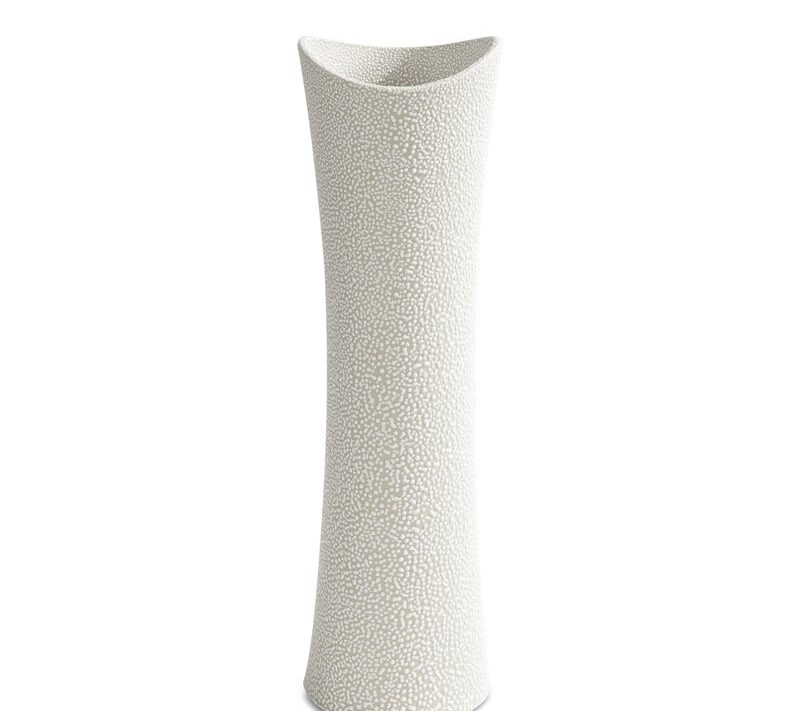 Wazon ceramiczny RISO kremowy 11 X 7 X 40 cm – na suszone trawy i kwiaty