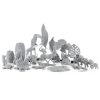 Figurka ceramiczna Koty ELDO srebrna 13 X 11 X 21 CM – doda blasku wnętrzu