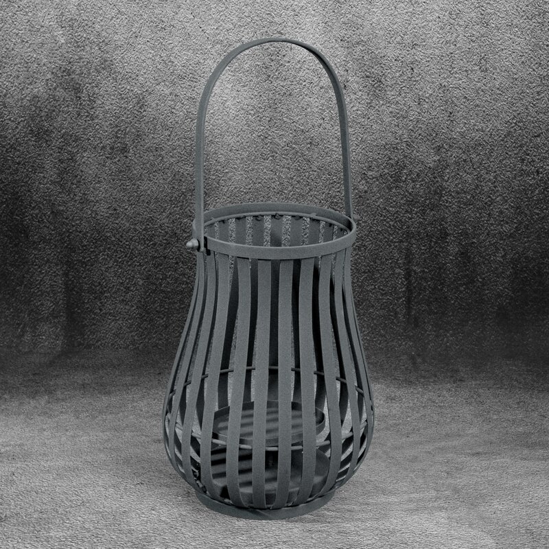 Lampion metalowy CM/LENA/LAM/02 grafitowy 24x24x32 cm – wprowadzi nastrój