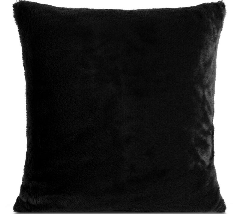 Poszewka futrzana czarna 60 x 60 cm – miękka i przytulna