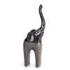 Figurka ceramiczna LEO srebrna 10 X 7 X 22 CM – do salonu i gabinetu