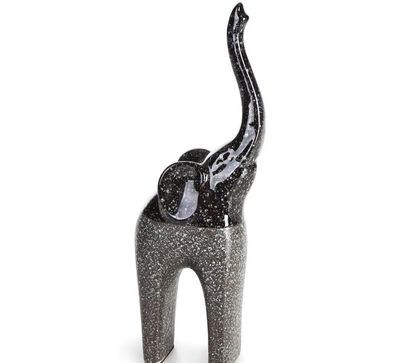 Figurka ceramiczna Mandi stalowa 11 X 7 X 30 CM – symbol szczęścia