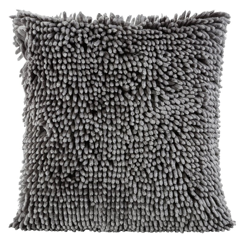 Poszewka Shaggy 2 stalowa 40 x 40 cm – dodaje przytulności