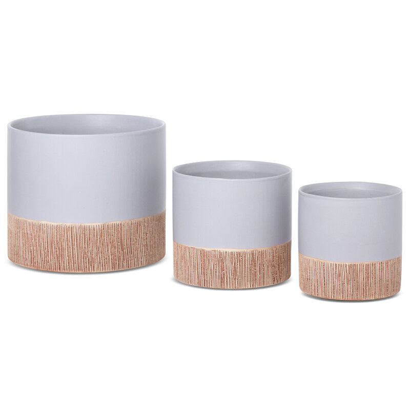 Doniczka ceramiczna popielata fi 13 x 11 cm – do roślin