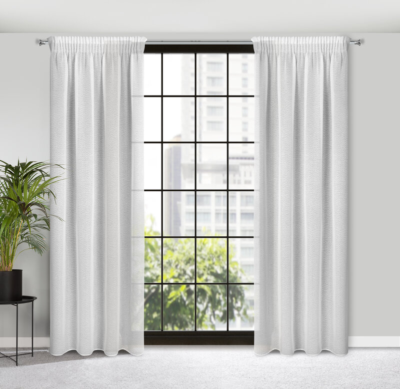 Firana gotowa Rain biała 140 x 270 cm – rozjaśnia wnętrze