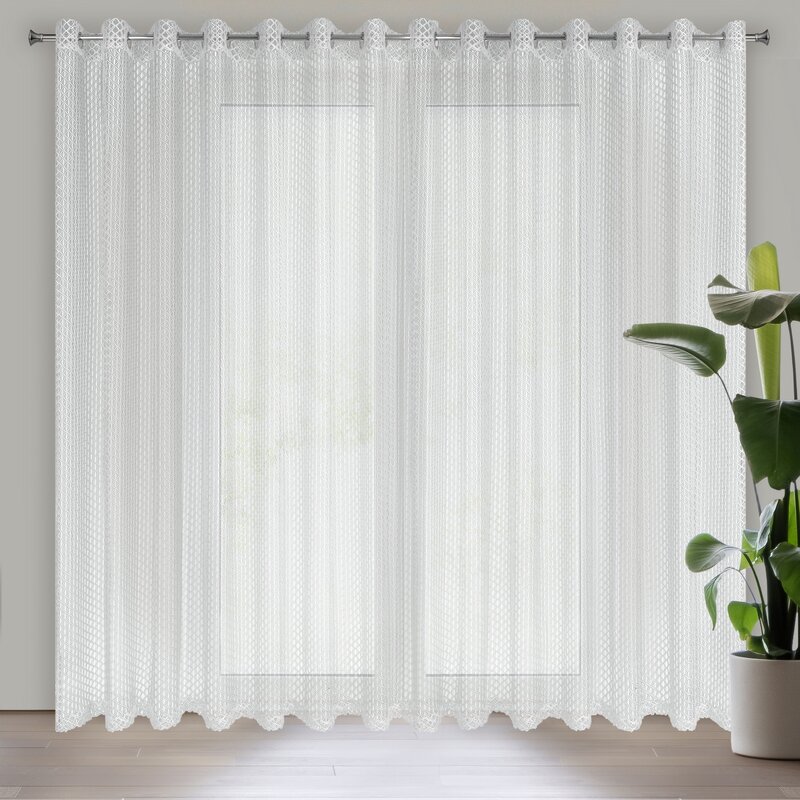 Firana gotowa Aiden biała 300 X 250 CM – zwiewna i lekka