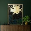 Obraz ręcznie malowany Lotos zielony 53 X 73 CM – wprowadza harmonię
