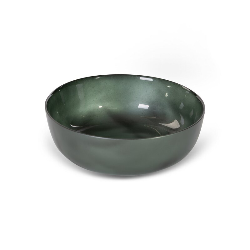 Misa szklana dekoracyjna Nikol zielona fi 21 x 7 cm – idealna na owoce