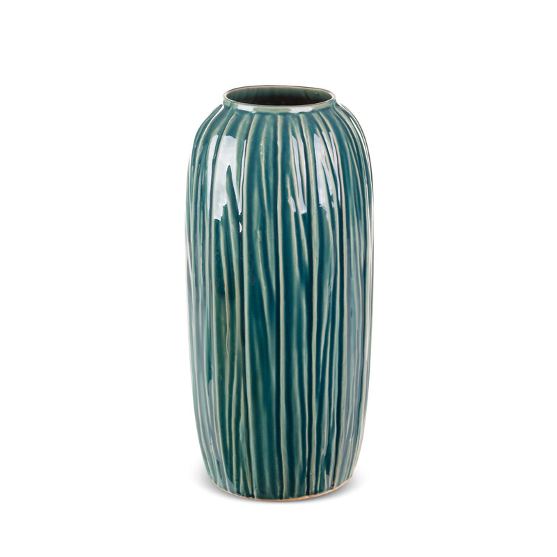 Wazon ceramiczny Rea zielony fi 17 x 36 cm – na susze i kwiaty