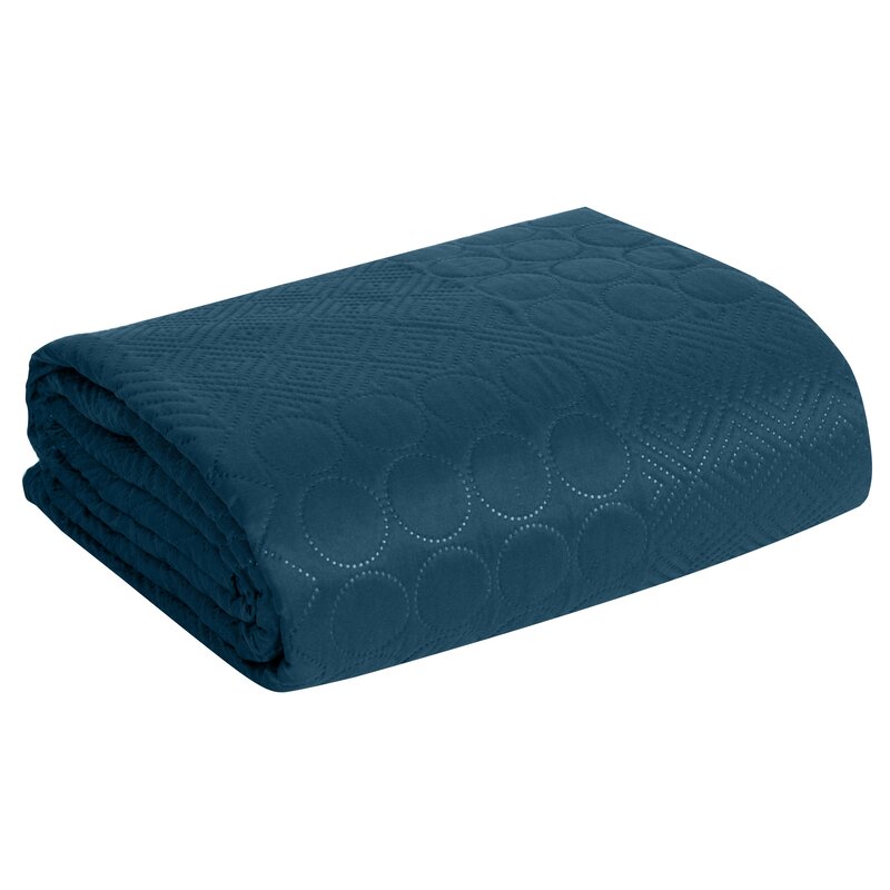 Narzuta microfibra granatowa 170 x 210 cm – dodaje elegancji sypialni