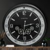 Zegar ścienny czarny 59 x 11 cm – industrialny akcent