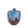 Wazon szklany Caren niebieski 20 x 11 x 27 cm – na suszone kwiaty